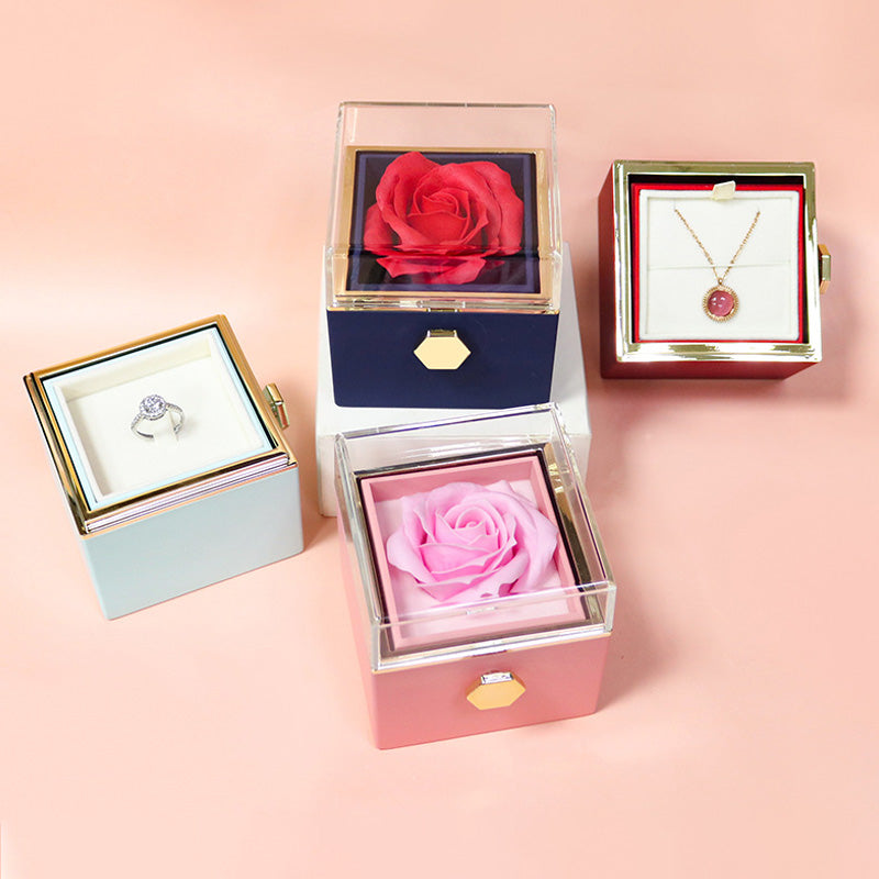 Rotating Rose Flower Gift Box