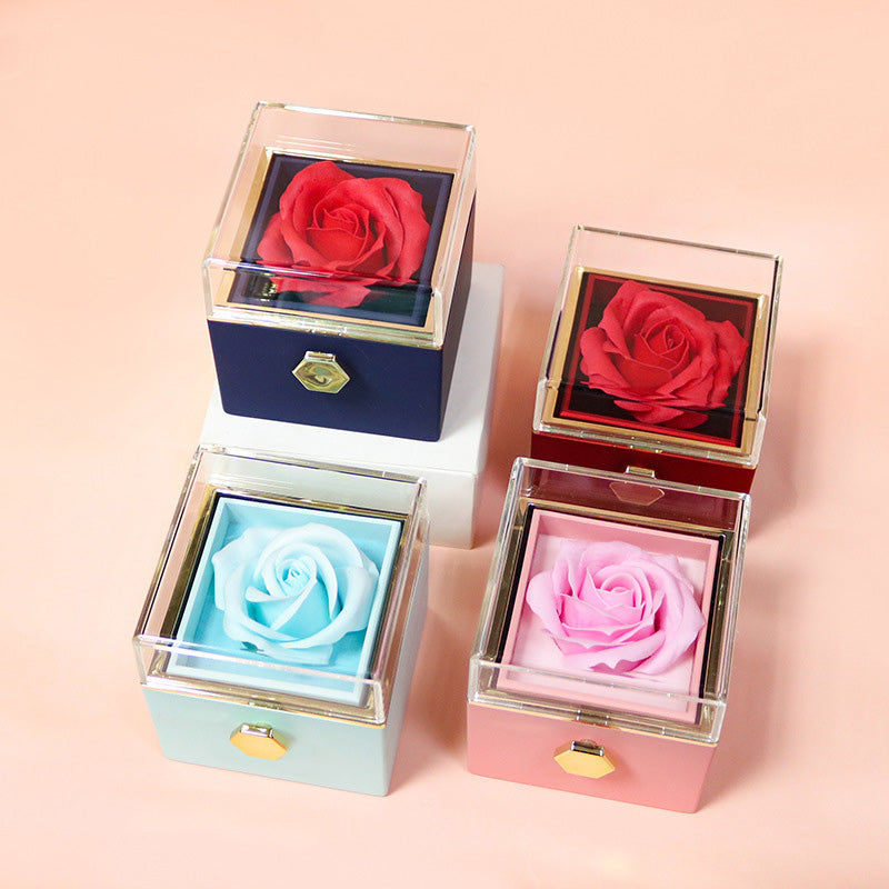 Rotating Rose Flower Gift Box
